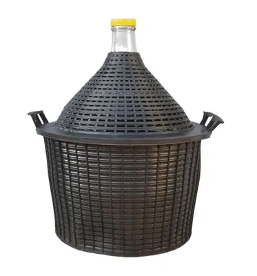 Produktbild von Glasballon 25 Liter mit Schutzkorb für sicheren Transport und Lagerung