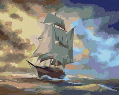 Produktbild von Zuty - Malen nach Zahlen - SEGELSCHIFF AUF SEE (D. RUSTY RUST), 40x50 cm, mit Keilrahmen (bereits gespannt)