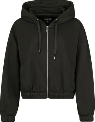 Produktbild von Black Premium by EMP Damen schwarze Kapuzenjacke mit überschnittenen Schultern XXL