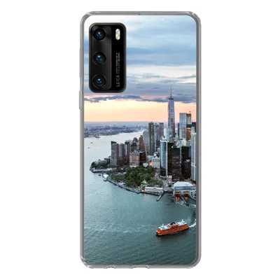 Produktbild von MuchoWow® Handyhülle Schutzhülle Hülle für Huawei P40 Luftaufnahme von New York Silikon Softcase Handy Hülle - Handytasche