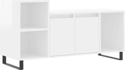 Obrázek produktu pro vidaXL TV skříňka vysoký lesk bílá 100x35x55 cm Dřevěný materiál