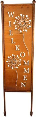 Produktbild von Schild/Spruchtafel Gartenschild Edelrost Rost zum Einstecken rostige Gartendeko Willkommen