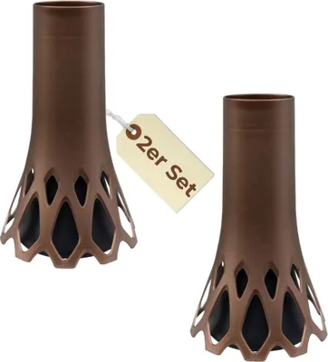 Produktbild von 2er Set Grabvase mit Sockel Gewicht Friedhofvase Grabschmuck Blumenvase Friedhof Grab Vase bronze 1 L Frostsicher