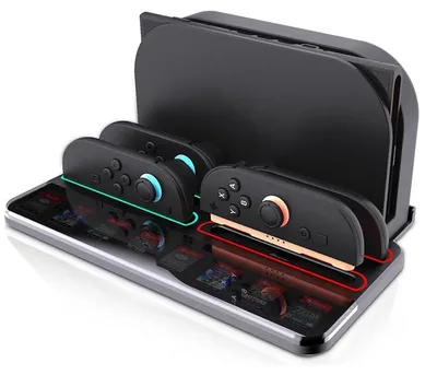 Produktbild von Für Nintendo Switch 2 Controller Ladestation Ultraflacher Ständer 8 Spiele Slots