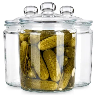 Image de Vilde | Bocaux en verre 3 pcs 2 L - 14x21 cm - Récipients en verre avec joint - Lavable au lave-vaisselle