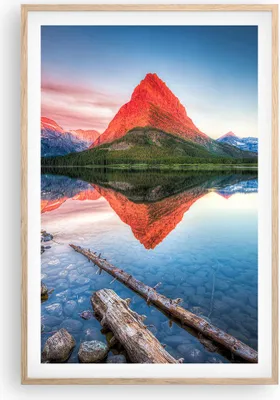 Produktbild von Gerahmtes Poster - Rahmen in heller Eiche - See Berge Spiegelung - 61x91,5 cm - Wand Bild - Wanddeko - Wandbilder - Wandposter - Bilderrahmen - Bilder - Kunstdruck - Wandbild - P2NPA61x91-4226