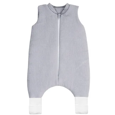 Produktbild von DOLCE SONNO Musselin Babyschlafsack mit Beinen und Sockenfunktion - 2,5 TOG Ganzjahresschlafsack - Baby Schlafsack mit Füßen - 100% Baumwolle - Größe XS