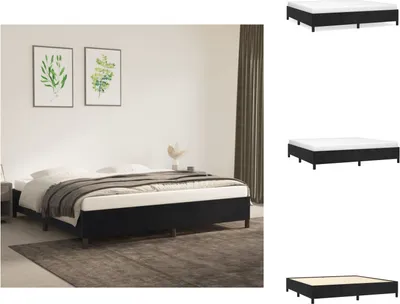 Immagine prodotto di vidaXL Struttura letto nera 200x200 cm in velluto - Letti e strutture letto
