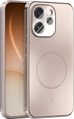 Image de Coque magnétique pour Oppo Reno15 Pro Max, coque mate PC+TPU avec protection des lentilles, coque antichoc avec dissipation de la chaleur Or