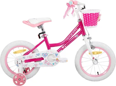 Produktbild von Kinderfahrrad Mädchen 12 Zoll (30 cm) – Mit Stützrädern, Korb, Handbremse & Ständer – Rosa