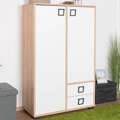 Produktbild von Kinderzimmer - Kommode Benjamin 27, Farbe: Buche / Weiß - 134 x 86 x 37 cm (H x B x T)