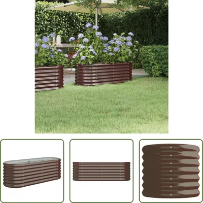 Obrázek produktu pro The Living Store Zvýšená postel z oceli s práškovým nástřikem 114x40x36 cm hnědá