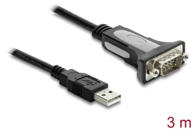 Produktbild von DELOCK Adapter USB 2.0 Typ-A > 1x Seriell RS-232 D-Sub 9 3m