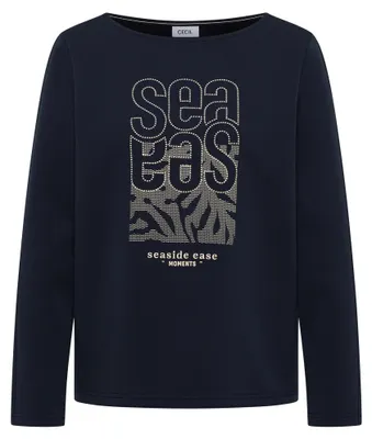 Produktbild von Cecil (304) TOS Sea FP Embroidery T-shirt, universal blue 35512 35512 M