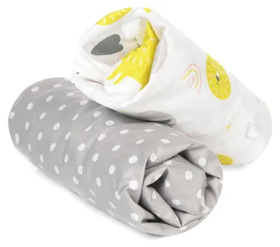 Obrázok produktu pre Napínacia plachta 60x120 cm, 2 ks, bavlna, do detskej postieľky