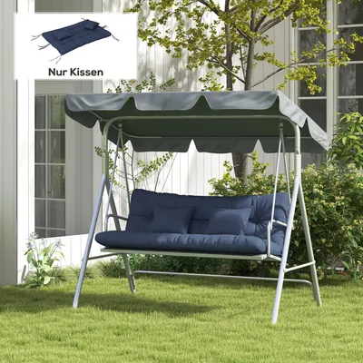 Produktbild von SUGIFT Stuhlkissen Bankauflage mit Bindebändern, Sitzkissen 4er-Set wasserabweisend, Polyester Blau | 5,15 kg | 150 x 50 x 12 cm