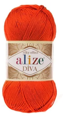 Produktbild von Alize Diva Garn 100g/350m Mikrofaser seidig glänzend Orange 37