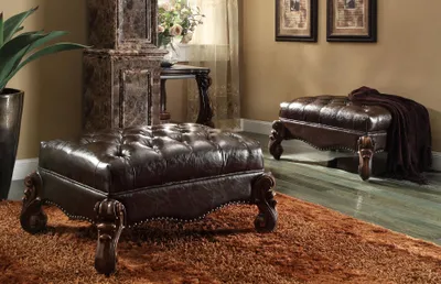 Produktbild von Fußhocker Hocker Polsterhocker Sitzhocker Ottomane Hocker Chesterfield Barock