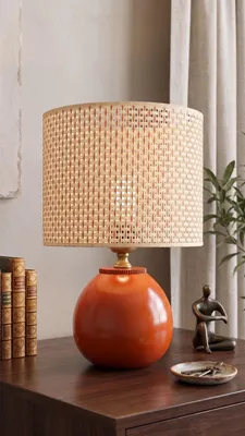Produktbild von Opviq, Hochwertige Tischlampe Terrakotta, Keramikkörper, Ø25 cm, E27, IP20
