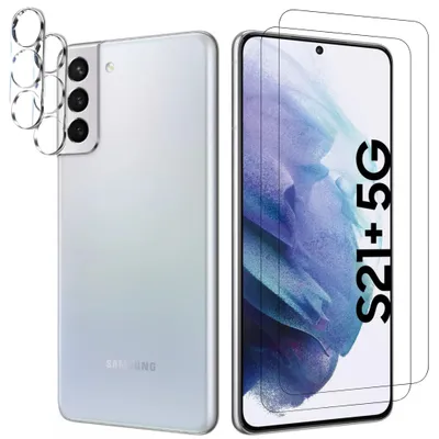 Produktbild von Panzerfolie Kameraschutz Displayglas 4in1 für Original Samsung Galaxy S21 Plus Transparent Schutzglas
