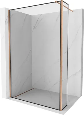 Image de Mexen Kioto Paroi de douche à l'italienne 90 x 40 cm, motif noir, cuivre brossé - 800-090-212-65-70-040