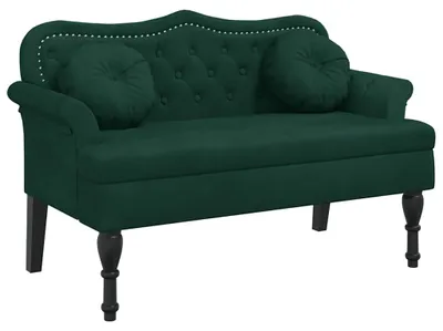 Obrázok produktu pre vidaXL Lavica s vankúšom tmavozelená 120,5 x 65 x 75 cm zamatová