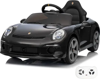 Produktbild von RUF GT Kinder Elektroauto 12V (1–5 Jahre) – Offiziell Lizenziert, mit Fernbedienung, EVA-Reifen, Bluetooth & Ledersitz – Kinder Elektrofahrzeug – Schwarz