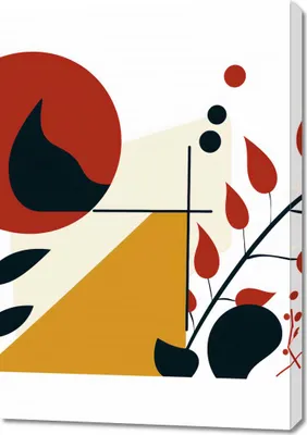 Produktbild von Minimalistisches Leinwandbild Feuer und Flora 70x100cm mit bedruckten Seiten