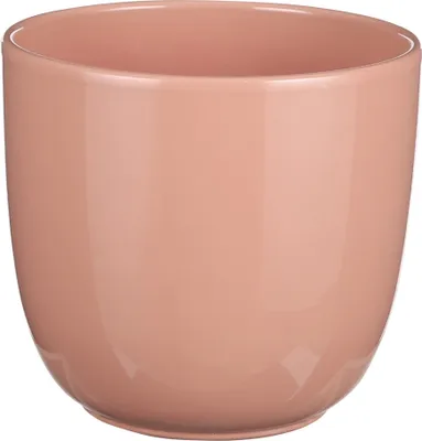 Produktbild von Blumenübertopf "Tusca" aus Keramik H 16 cm – Ø 17 cm Rosa  -  Übertopf Keramik Blumentopf Pflanztopf