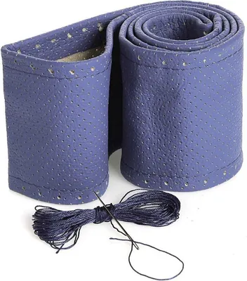 Produktbild von Lenkradschoner Lenkradbezug Lenkradhü Leder Blau Perforiert Ø 39-41 /10,5 cm Neu