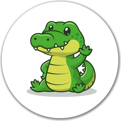 Produktbild von Huuraa Aufkleber Krokodil Comic 10cm rund Sticker Geschenkidee