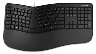 Immagine prodotto di Microsoft Ergonomic, dimensioni standard (100%), con cavo, USB, AZERTY, nero