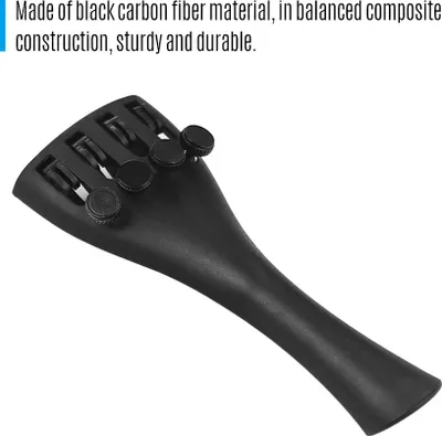 Produktbild von Saitenhalter für Violine und Geige aus Karbonfaser für 1/8 Violinen mit vier Feinstimmern und Darmsaiten-Ersatzteilen. Kit für professionelle Orchestersaiten