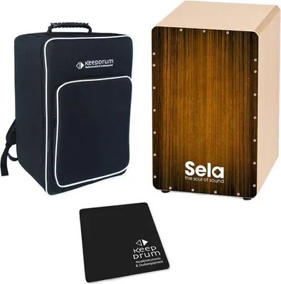 Zdjęcie produktu dla Sela SE051 Varios Brown Cajon z torbą i podkładką do siedzenia