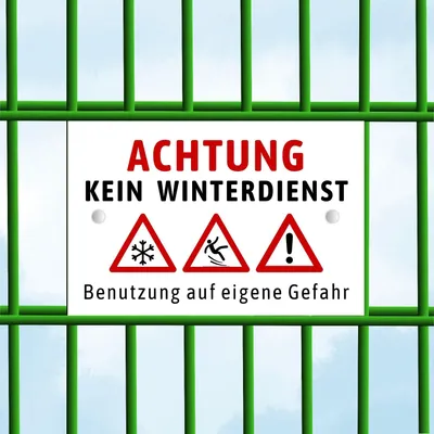 Produktbild von Zaunschild - Kein Winterdienst - Perfekt für Doppelstabmattenzäune Grün