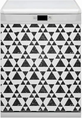 Produktbild von Magnet Folie für Geschirrspüler Küche Magnetmatte 60x70 cm  Nachbildung Geschirrspüle  - Schwarze Dreiecke