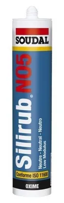 Immagine prodotto di Sigillante siliconico trasparente SILIRUB NEO5, cartuccia da 300 ml - SOUDAL - 120634