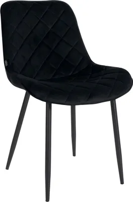 Immagine prodotto di Sedia da pranzo rivestita in velluto - e sedia - resistente e di facile manutenzione | Colore: Nero