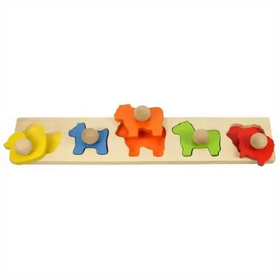 Produktbild von BigJigs Tierpuzzle Holz Steckbrett Lernspielzeug