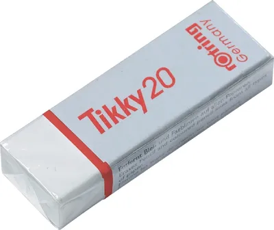 Produktbild von Radierer Tikky 20 65x21x11mm weiß Packung mit 20 Stück