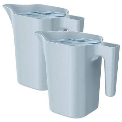 Gießkanne 1,8 L, Kunststoff, 2 Stück, grau