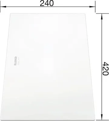 Produktbild von Schneidbrett Glas weiss ZEROX 420x240