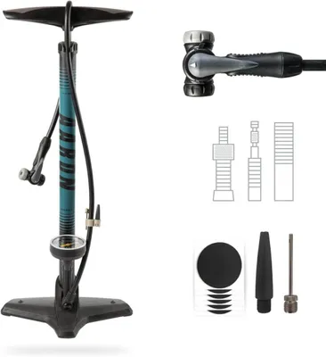 Produktbild von AARON Luftpumpe Sport One in Blau Fahrrad-Stand-Pumpe für alle Ventile mit Manometer