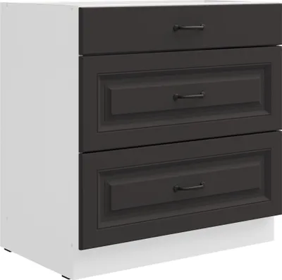 Produktbild von Küchen Unterschrank 80 cm Stilo Grau Vollauszug Soft-Close Küche Küchenzeile