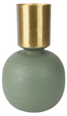 Image de Vase décoratif, 33 cm, vert et or, KSD