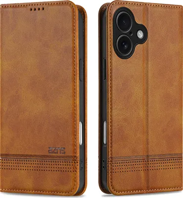 Obrázek produktu pro iPhone 17 Pouzdro, Peněženka s Magnetickým Uzávěrem a Stojánkem, Kožené Flip Pouzdro pro iPhone 17 Hnědý