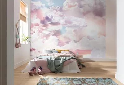 Obrázek produktu pro Komar netkaná tapeta - Mraky - rozměr: 300 x 250 cm (šířka x výška) - 3 panely, obývací pokoj, ložnice, tapeta