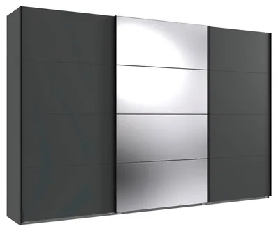 Produktbild von Schwebetürenschrank Norderstedt Kleiderschrank 360x64x236cm graphit Spiegel (18911)