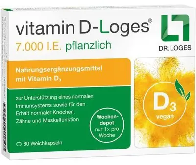 Produktbild von Vitamin D-Loges 7.000 I.E. pflanzlich Wochendepot 60 St