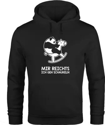 Produktbild von Hoodie Herren Panda Mir reichts ich geh schaukeln Kapuzen-Pullover Moonworks® schwarz S